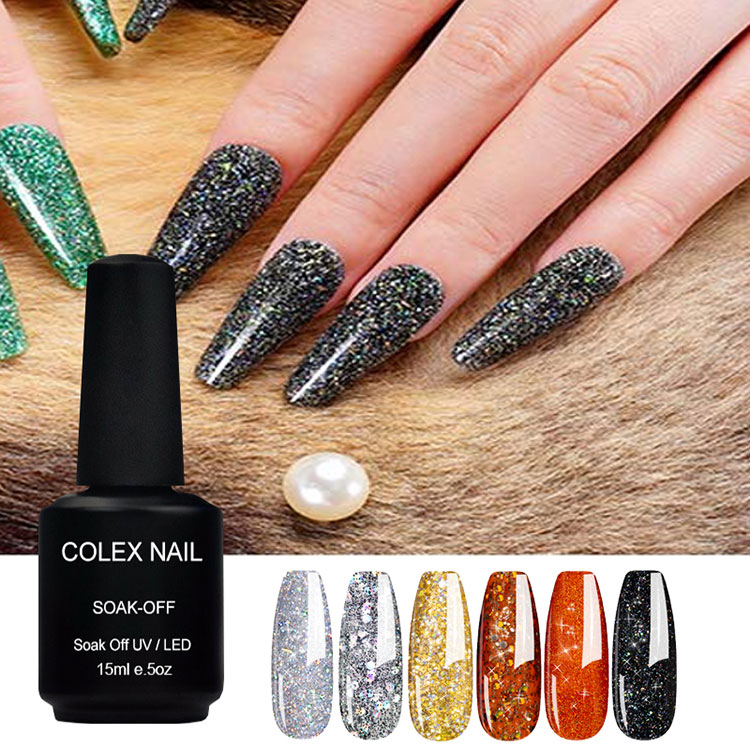 15 ml skinnende glitring glitter gelpolish