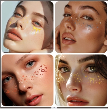 Face Glitter-klistremerker-en skjønnhetsspillbytter