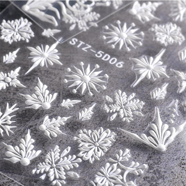 5D Snowflake Nail Art-klistremerker