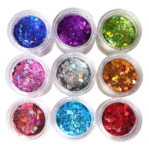 Dekorativt negleakrylglitterpulver for negletilbehør