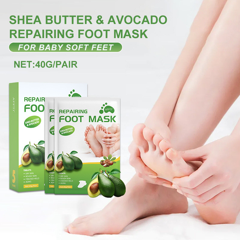 Engangs Avocado Vitamin E Nourish Foot Peel Fool Mask
