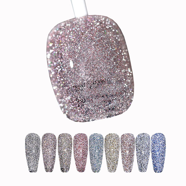 Blinkende reflekterende disco gelpolish