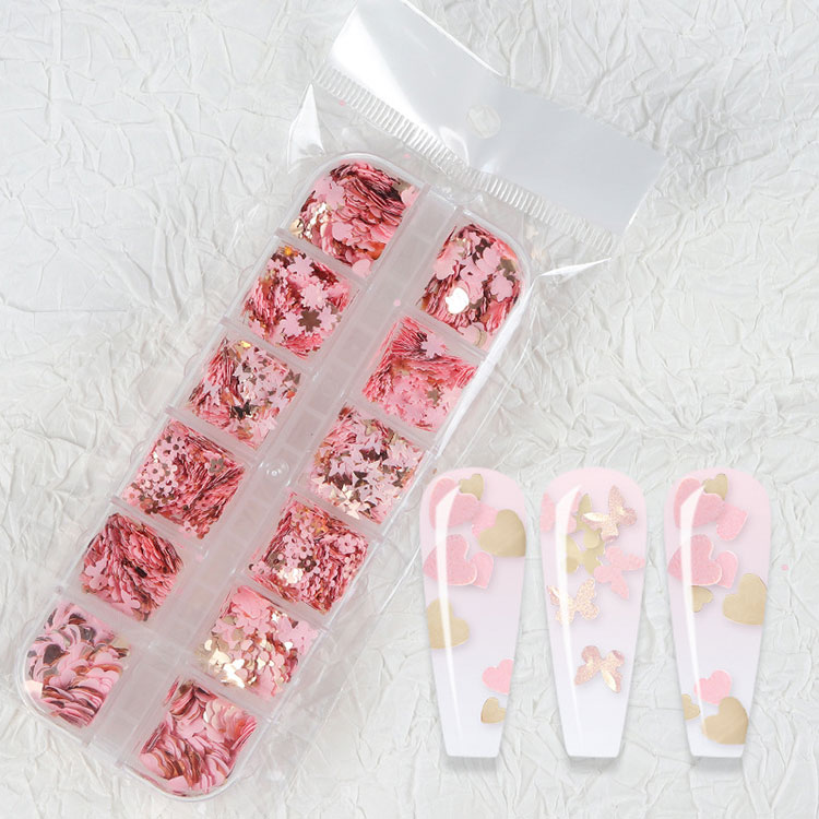 Blomster Nail Glitter Paljetter