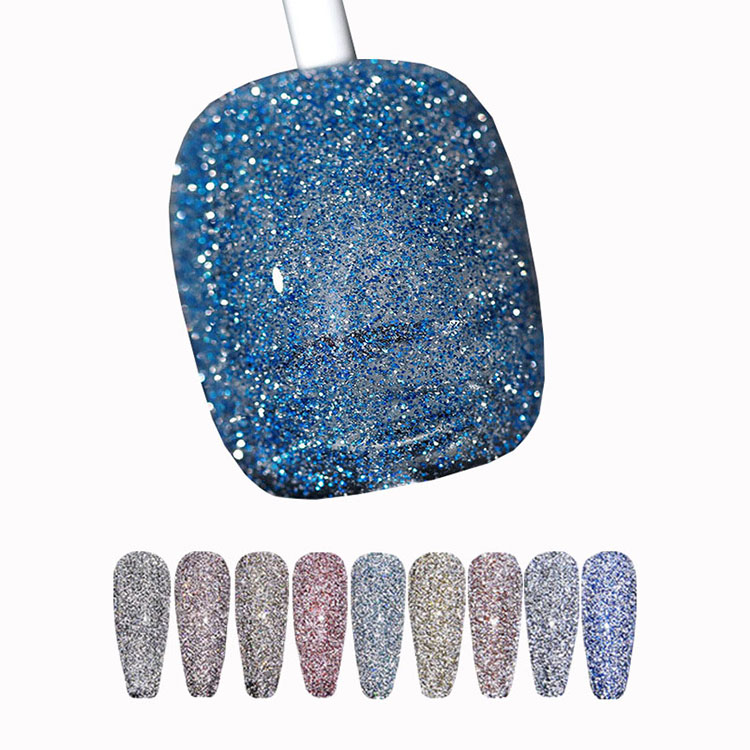 Glitterfarge endret disco gelpolish