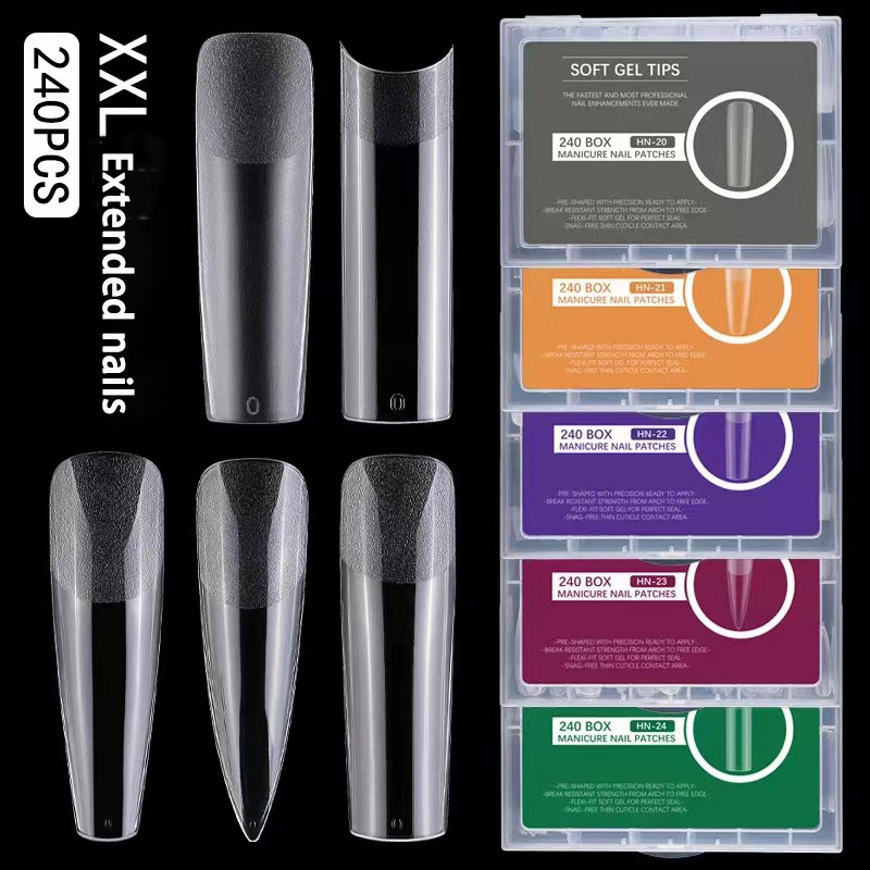 Long Full Cover myk gel Nail Tips