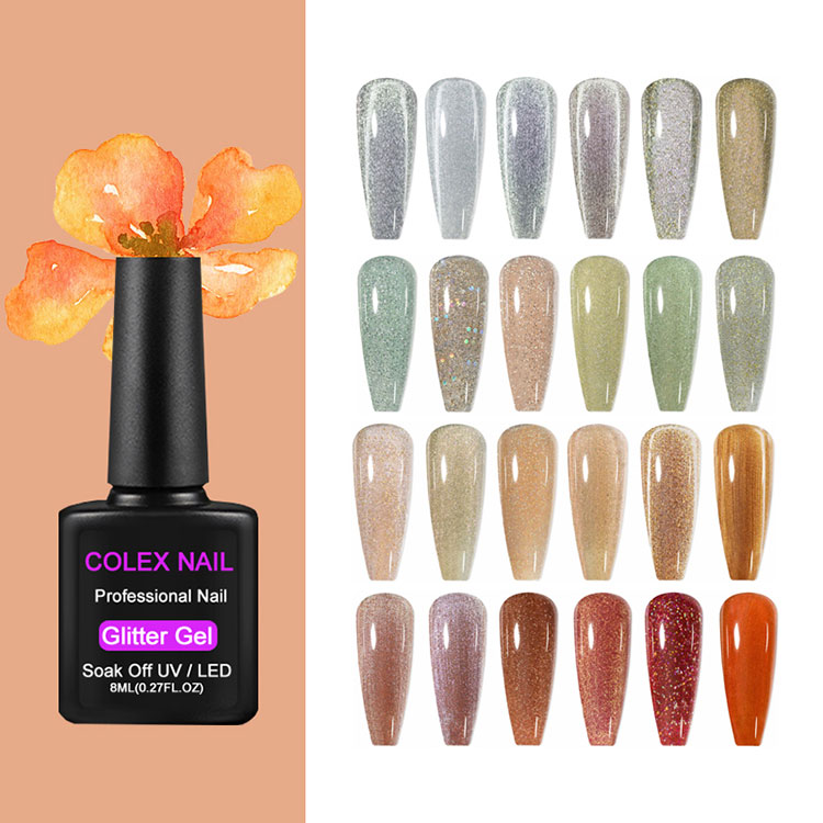 Glitrende farger glitter gelpolish